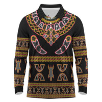 Bamenda Toghu Long Sleeve Polo Shirt Traditional Attire Pattern