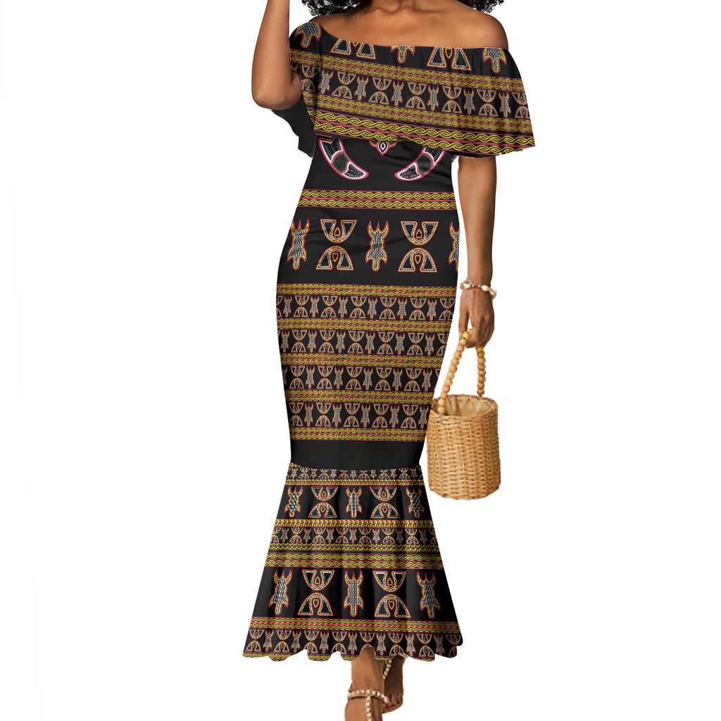 Bamenda Toghu Mermaid Dress Traditional Attire Pattern