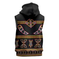 Bamenda Toghu Sleeveless Hoodie Traditional Attire Pattern