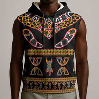 Bamenda Toghu Sleeveless Hoodie Traditional Attire Pattern