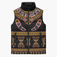 Bamenda Toghu Sleeveless Puffer Jacket Traditional Attire Pattern