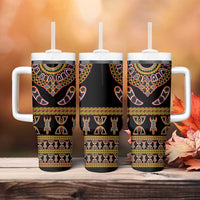 Bamenda Toghu Tumbler With Handle Traditional Attire Pattern