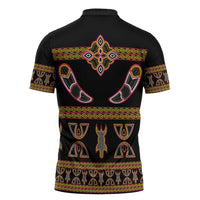Bamenda Toghu Zipper Polo Shirt Traditional Attire Pattern