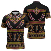 Bamenda Toghu Zipper Polo Shirt Traditional Attire Pattern