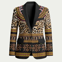 Cameroon Cheetah Toghu Pattern Blazer