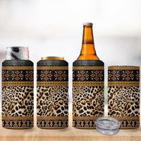 Cameroon Cheetah Toghu Pattern 4 in 1 Can Cooler Tumbler