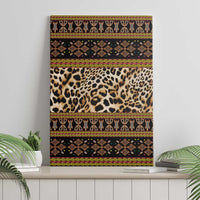 Cameroon Cheetah Toghu Pattern Canvas Wall Art