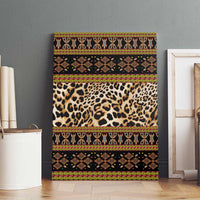 Cameroon Cheetah Toghu Pattern Canvas Wall Art