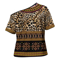 Cameroon Cheetah Toghu Pattern Cross Shoulder Shirt
