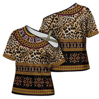 Cameroon Cheetah Toghu Pattern Cross Shoulder Shirt