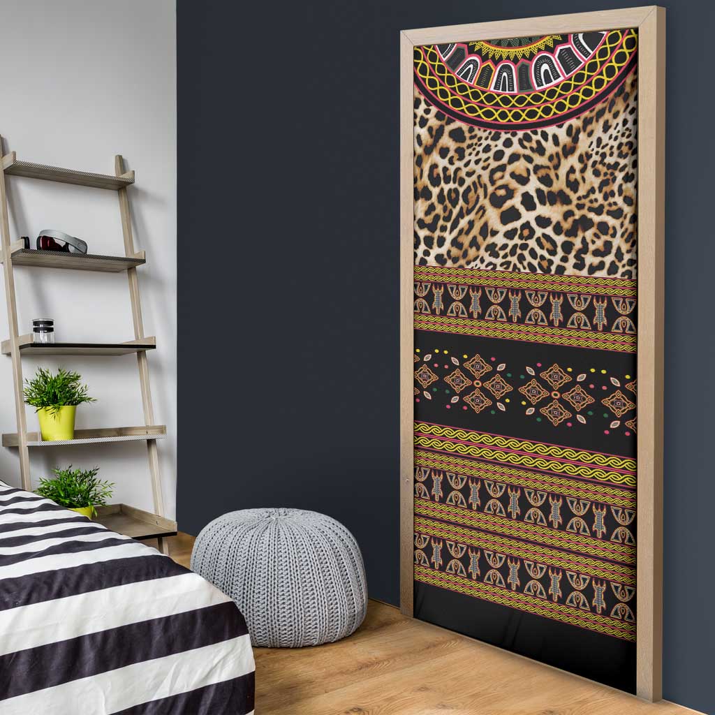 Cameroon Cheetah Toghu Pattern Door Cover
