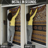 Cameroon Cheetah Toghu Pattern Door Cover