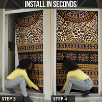 Cameroon Cheetah Toghu Pattern Door Cover