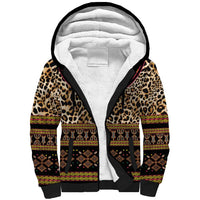 Cameroon Cheetah Toghu Pattern Sherpa Hoodie