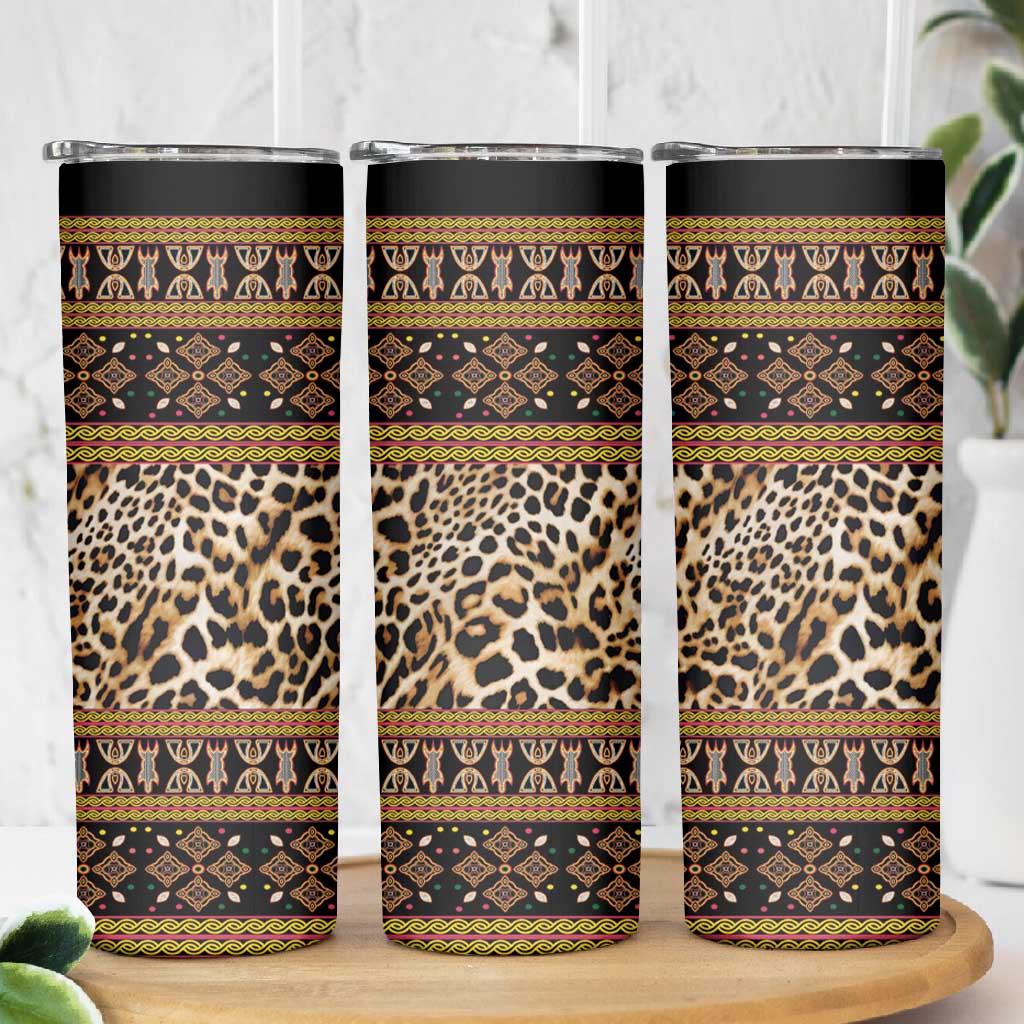 Cameroon Cheetah Toghu Pattern Skinny Tumbler