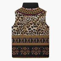 Cameroon Cheetah Toghu Pattern Sleeveless Puffer Jacket