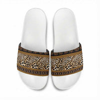Cameroon Cheetah Toghu Pattern Slide Sandals