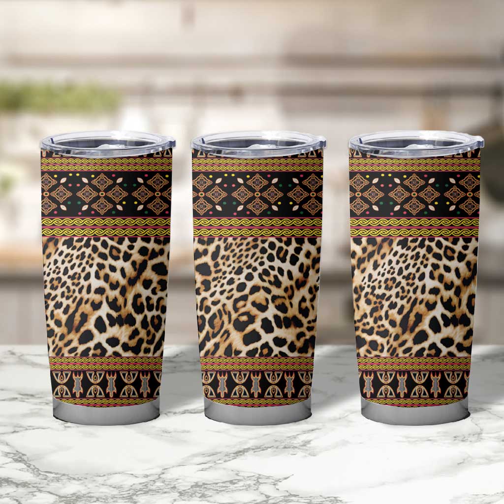 Cameroon Cheetah Toghu Pattern Tumbler Cup