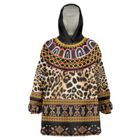 Cameroon Cheetah Toghu Pattern Wearable Blanket Hoodie