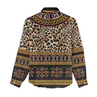 Cameroon Cheetah Toghu Pattern Women Casual Shirt