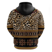 Cameroon Cheetah Toghu Pattern Zip Hoodie