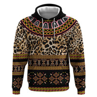 Cameroon Cheetah Toghu Pattern Zip Hoodie