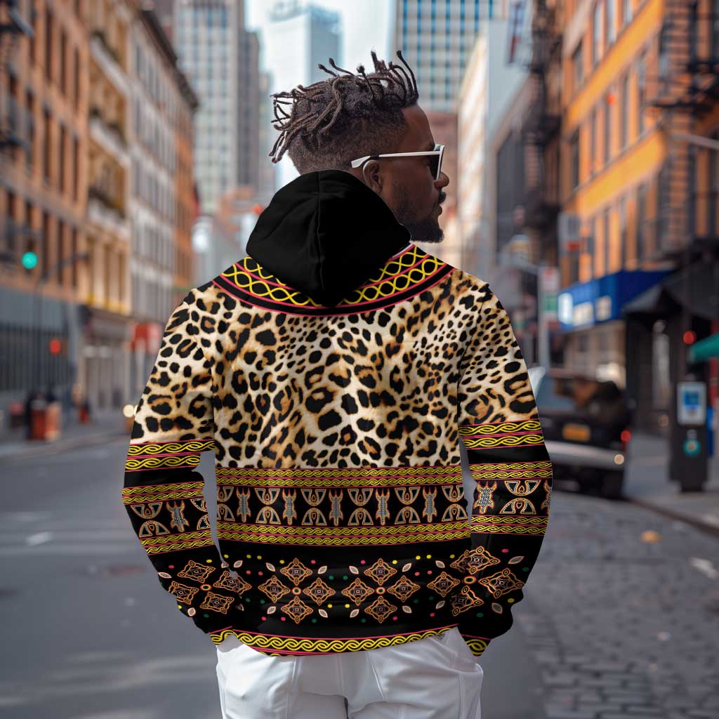 Cameroon Cheetah Toghu Pattern Zip Hoodie