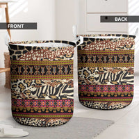 Cameroon Toghu Laundry Basket Wild Animal Skins Seamless Pattern