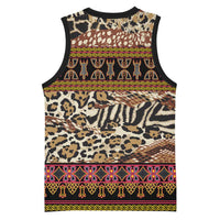 Cameroon Toghu Basketball Jersey Wild Animal Skins Seamless Pattern
