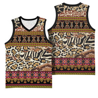Cameroon Toghu Basketball Jersey Wild Animal Skins Seamless Pattern