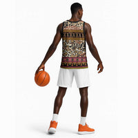 Cameroon Toghu Basketball Jersey Wild Animal Skins Seamless Pattern
