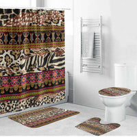 Cameroon Toghu Bathroom Set Wild Animal Skins Seamless Pattern
