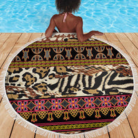 Cameroon Toghu Beach Blanket Wild Animal Skins Seamless Pattern