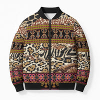 Cameroon Toghu Bomber Puffer Jacket Wild Animal Skins Seamless Pattern