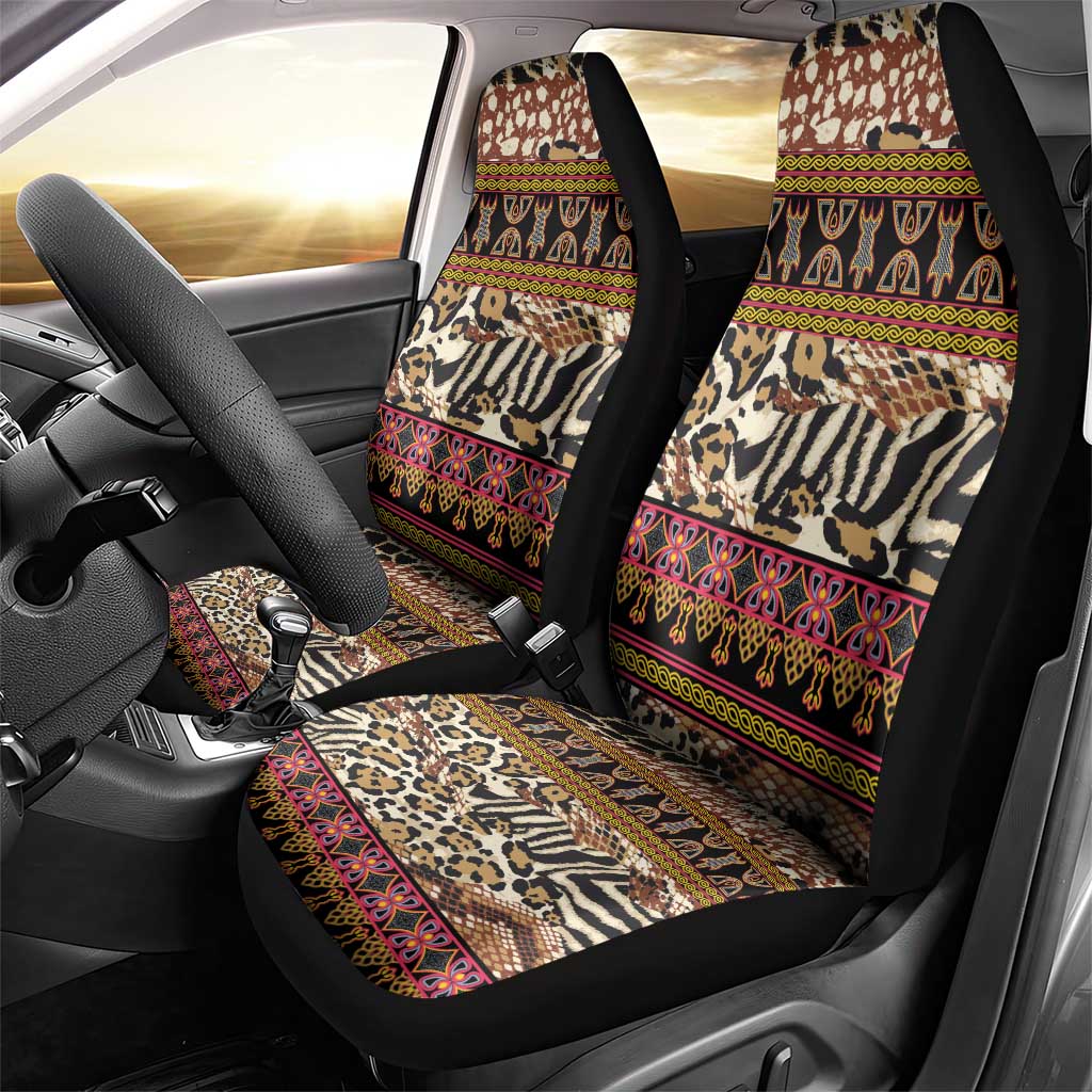 Cameroon Toghu Car Seat Cover Wild Animal Skins Seamless Pattern