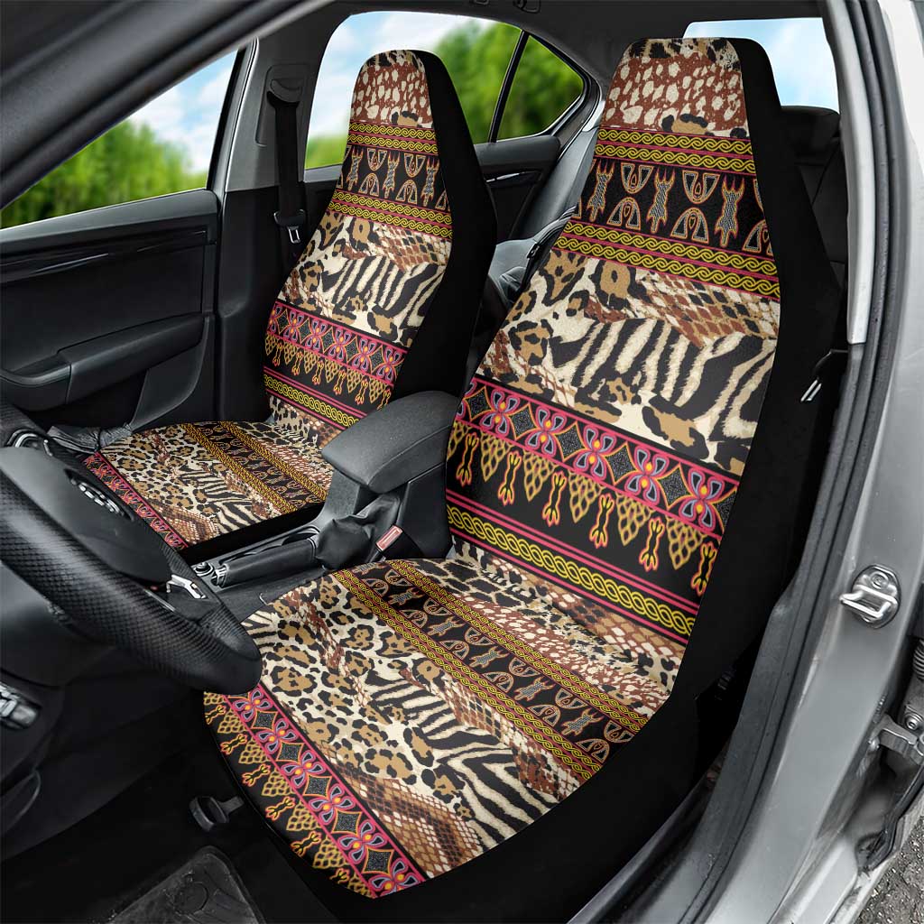Cameroon Toghu Car Seat Cover Wild Animal Skins Seamless Pattern