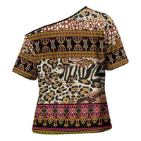 Cameroon Toghu Cross Shoulder Shirt Wild Animal Skins Seamless Pattern