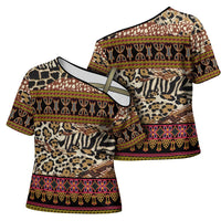 Cameroon Toghu Cross Shoulder Shirt Wild Animal Skins Seamless Pattern