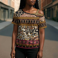 Cameroon Toghu Cross Shoulder Shirt Wild Animal Skins Seamless Pattern
