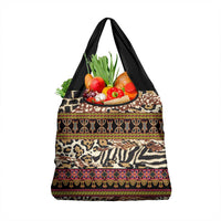 Cameroon Toghu Grocery Bag Wild Animal Skins Seamless Pattern
