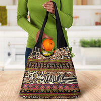 Cameroon Toghu Grocery Bag Wild Animal Skins Seamless Pattern