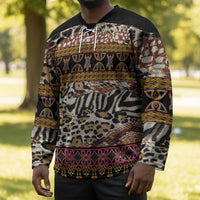 Cameroon Toghu Hockey Jersey Wild Animal Skins Seamless Pattern