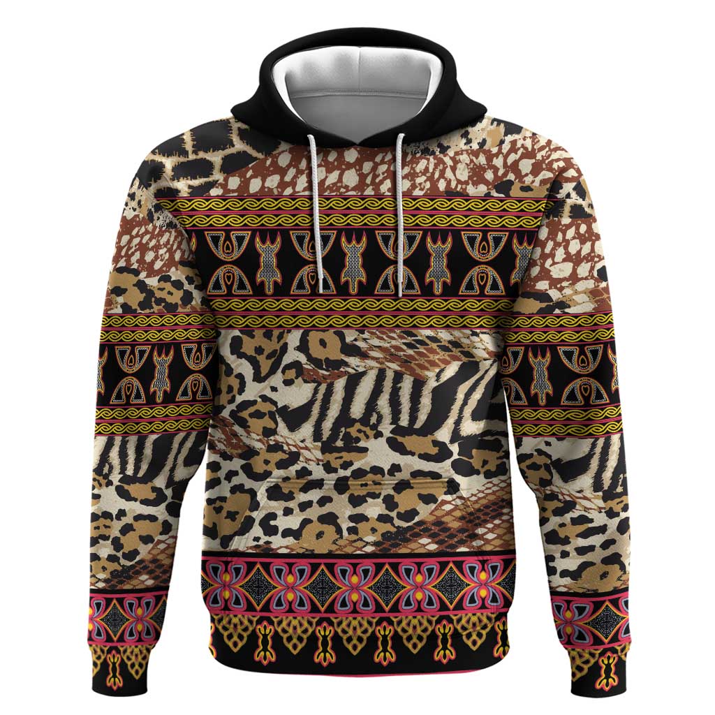 Cameroon Toghu Hoodie Wild Animal Skins Seamless Pattern
