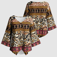 Cameroon Toghu Kimono Sleeve Blouse Wild Animal Skins Seamless Pattern