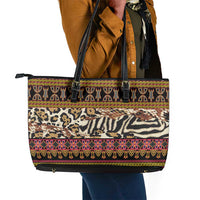 Cameroon Toghu Leather Tote Bag Wild Animal Skins Seamless Pattern