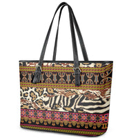 Cameroon Toghu Leather Tote Bag Wild Animal Skins Seamless Pattern