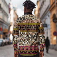 Cameroon Toghu Long Sleeve Button Shirt Wild Animal Skins Seamless Pattern
