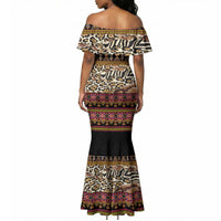 Cameroon Toghu Mermaid Dress Wild Animal Skins Seamless Pattern