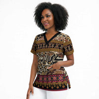 Cameroon Toghu Scrub Top Wild Animal Skins Seamless Pattern