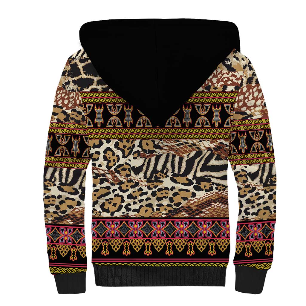 Cameroon Toghu Sherpa Hoodie Wild Animal Skins Seamless Pattern